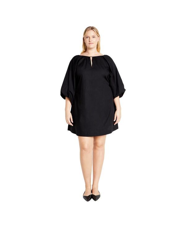 シティーシック レディース トップス ワンピース プラスサイズ ミニ CITY CHIC Plusize Mini Jamie Dress Black ブラック