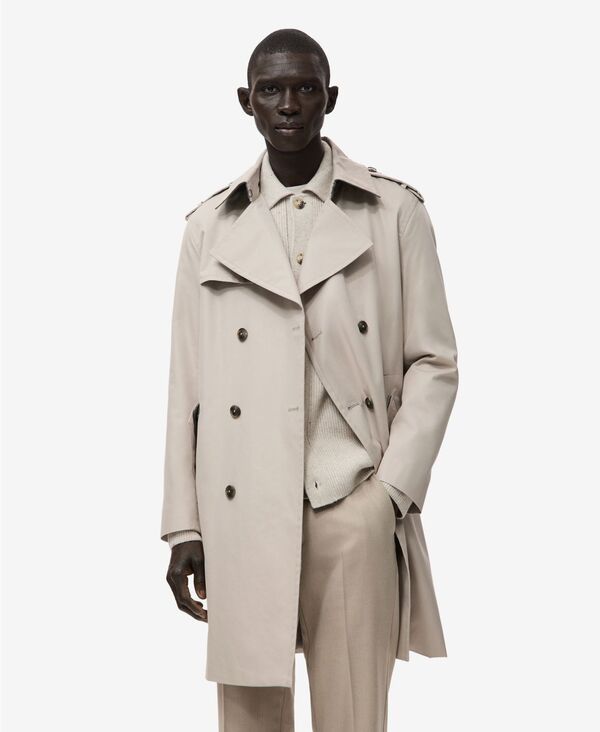 マンゴ メンズ アウター ジャケット・ブルゾン コート MANGO Mens WaterRepellent Belted Trench Coat Beige ベージュ