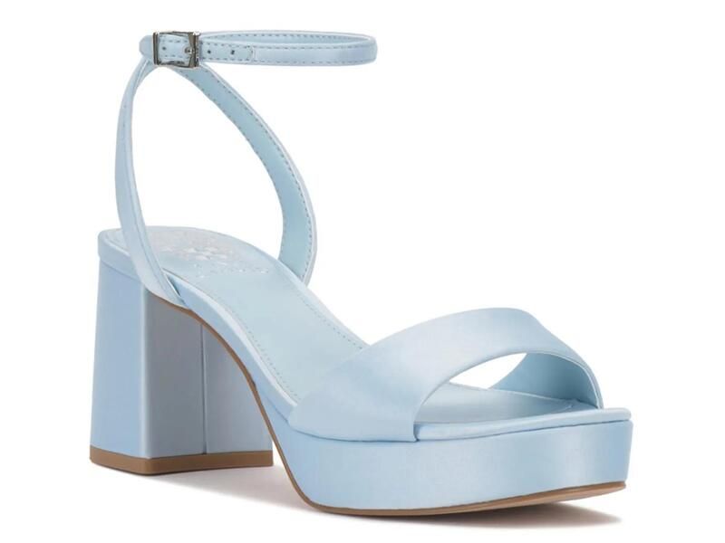ヴィンスカムート レディース シューズ サンダル プラットフォーム Vince Camuto Pendreya Platform Sandalight Blue Satin ブルー