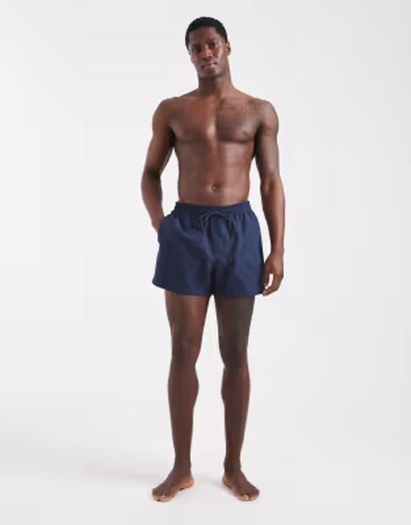 エイソス メンズ 水着 ハーフパンツ・ショーツ ショートパンツ ASOS DESIGN swim shorts in short length NAVY ネイビー