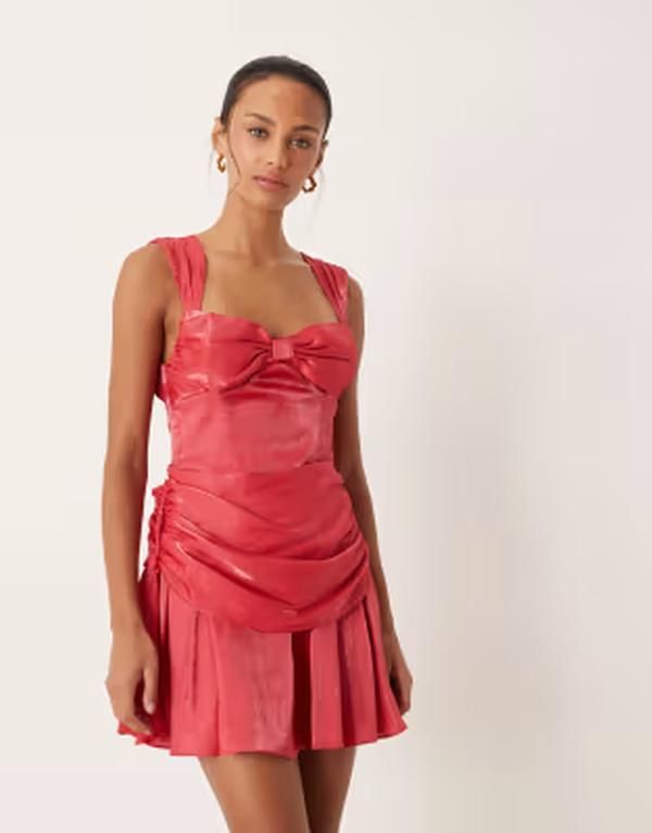 フォーラブアンドレモン レディース トップス ワンピース ドレープ ミニ For Love Lemons drape bow detailow back mini dress RED レッド 42,480円