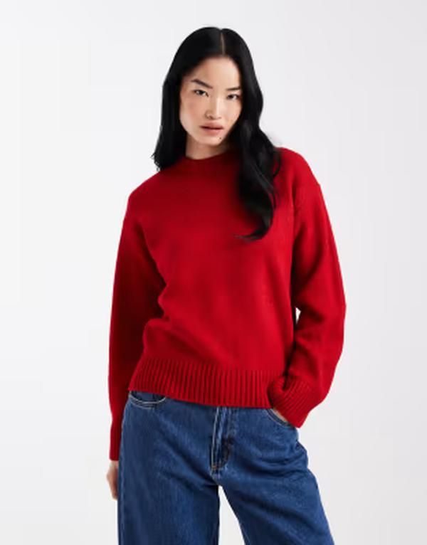エイソス レディース アウター ニット・セーター ASOS DESIGN oversized seam detail sweaterED レッド
