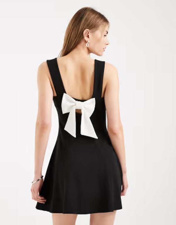 ミスセルフフリッジ レディース トップス ワンピース ミニ Misselfridge bow back mini dress Black ブラック