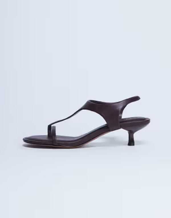 トップショップ レディース シューズ サンダル ヒール Topshop Amber toe thong mid heel sandals Burgundy バーガンディ