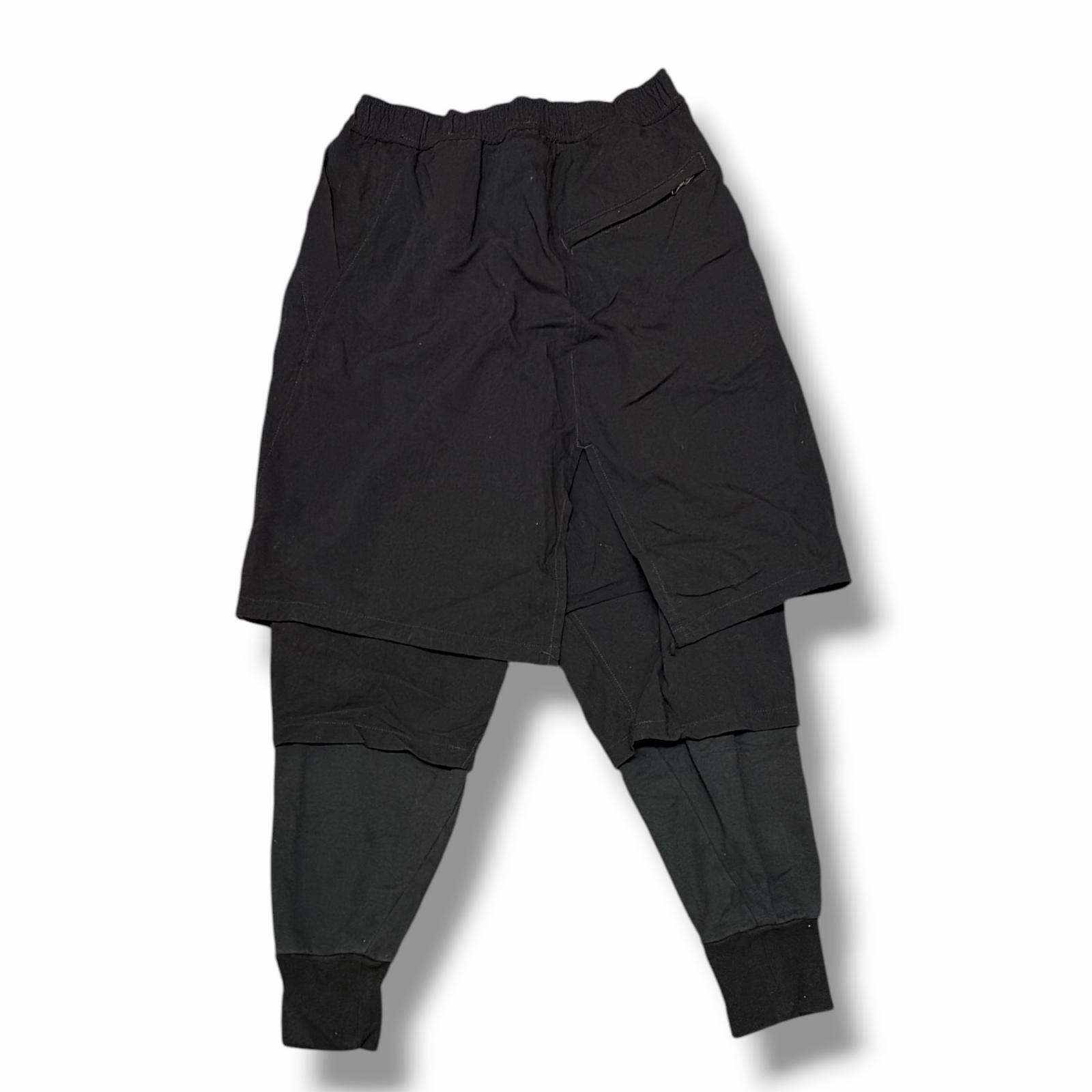 美品 julius untrue; 687PAM1 コントラストレイヤードパンツ 参考上代38000円 JULIUS 20SS スカート付きパンツ レイヤードイージー