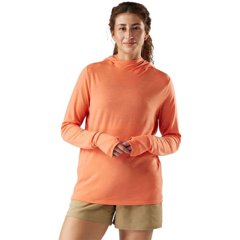 スマートウール レディース トップス Tシャツ パーカー Smartwool Merino Sun Hoodie Womens Coral Reef コーラル