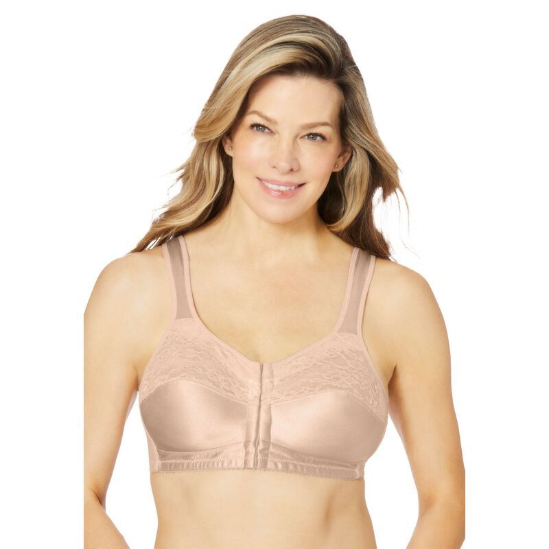 コンフォート チョイス レディース アンダーウェア ブラジャー プラスサイズ Comfort Choice Womens Plusizeasy Enhancer FrontClose Wireless Bra Beige ベージュ