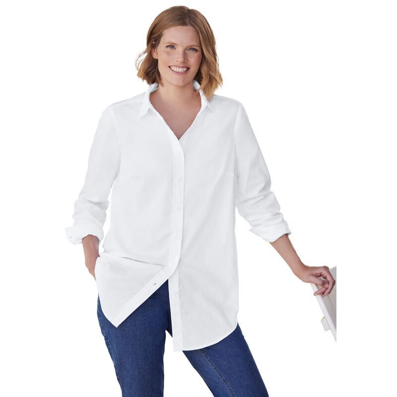 ウーマン ウィズイン レディース トップス シャツ プラスサイズ Woman Within Plusize Perfect Long Sleeve Shirt White ホワイト 11,385円