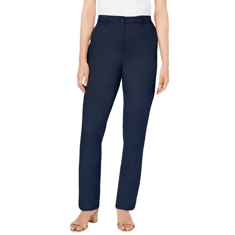 ジェシカロンドン レディース ボトムス カジュアルパンツ プラスサイズ プチ コットン Jessica London Womens Plusize Petite Stretch Cotton Chino StraightLeg Pant Navy ネイビー