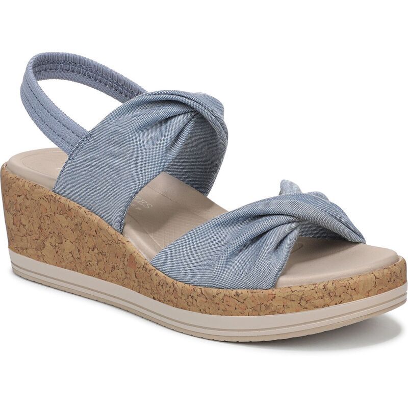 ライフストライド レディース シューズ サンダル LifeStride Riley Womenslingback Wedge Sandals Blue Fabric ブルー