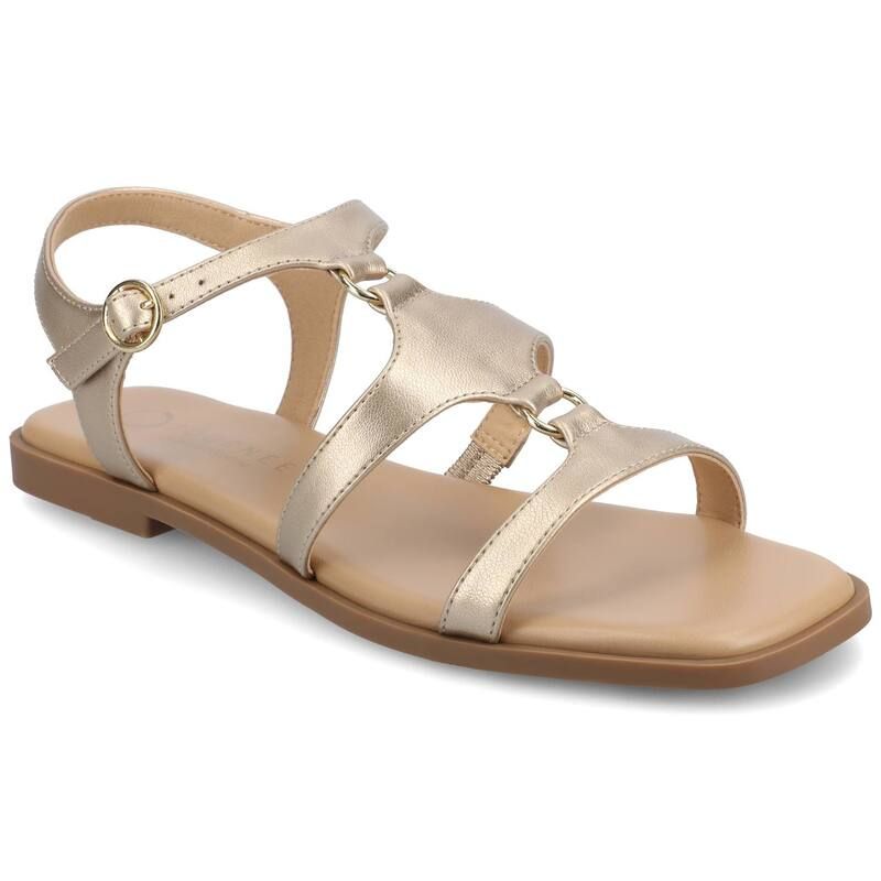 ジャーニー レディース シューズ サンダル アンクル Journee Briley Womens Ankle Strap Sandals Gold ゴールド