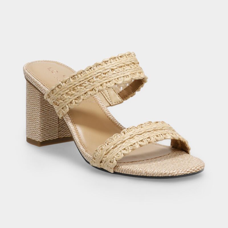 LC Lauren Conrad レディース シューズ パンプス サンダル ヒール LC Lauren Conrad Rayelle Womens Block Heel Two Strap Sandals Raffia