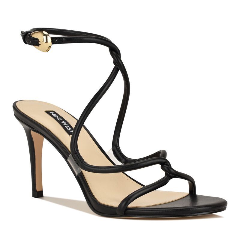 ナインウェスト レディース シューズ パンプス ヒール Nine West Emerila Womenstrappy Stiletto Heels Black Clear ブラック