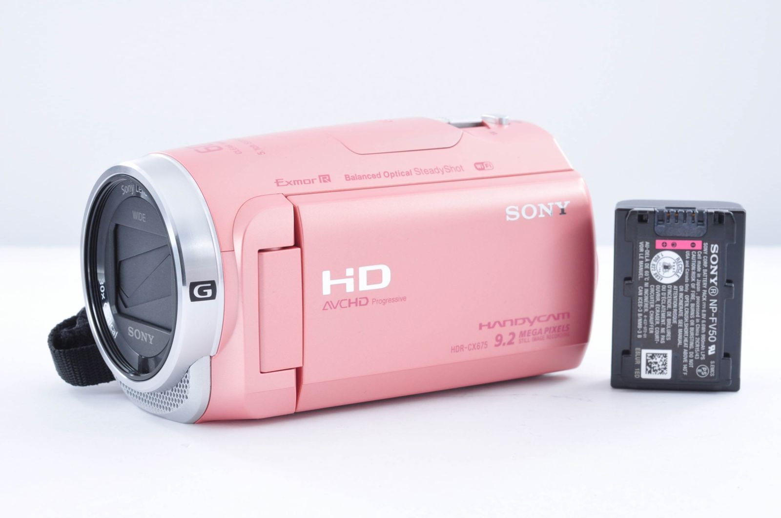 美品 SONY ソニー ビデオカメラ HDR-CX675 ピンクバッテリー付き