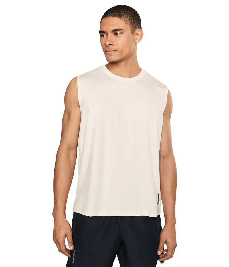 ブルックス メンズ トップス シャツ Brooks Movement Muscle Tank Ivory アイボリー