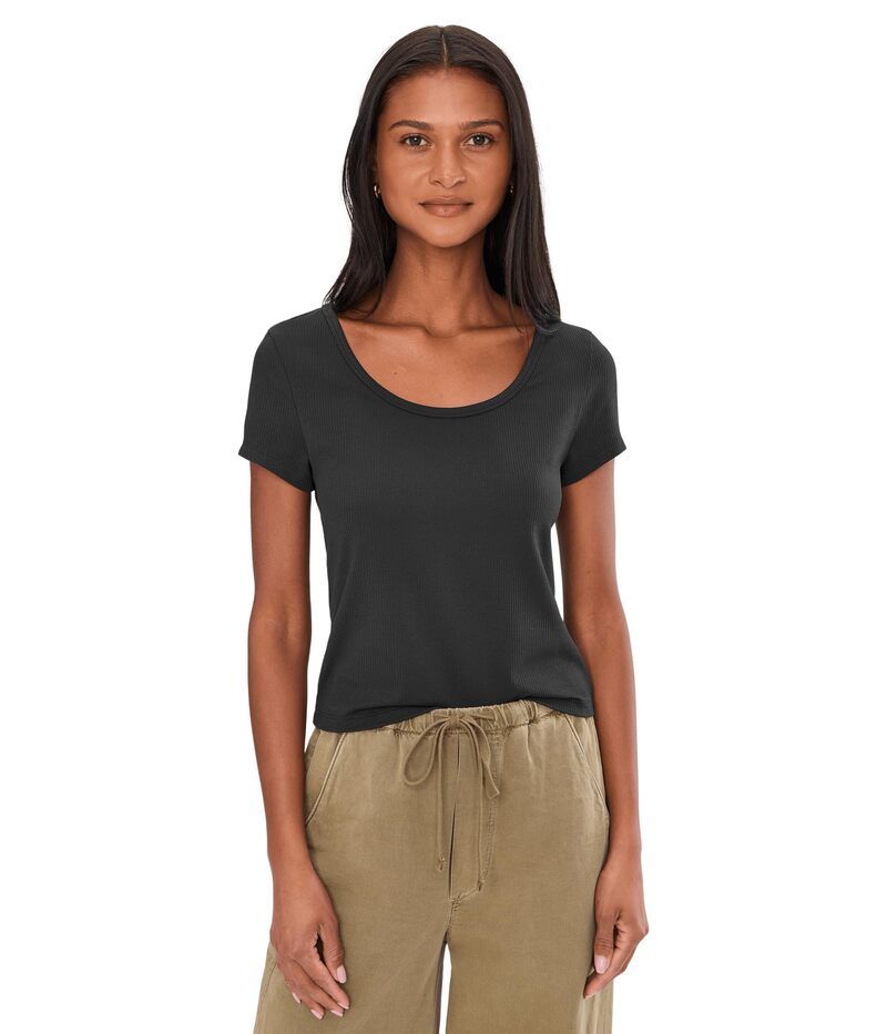 コロンビア レディース トップス シャツ Columbia Pinetown Canyon Rib Short Sleeve Tee Black ブラック