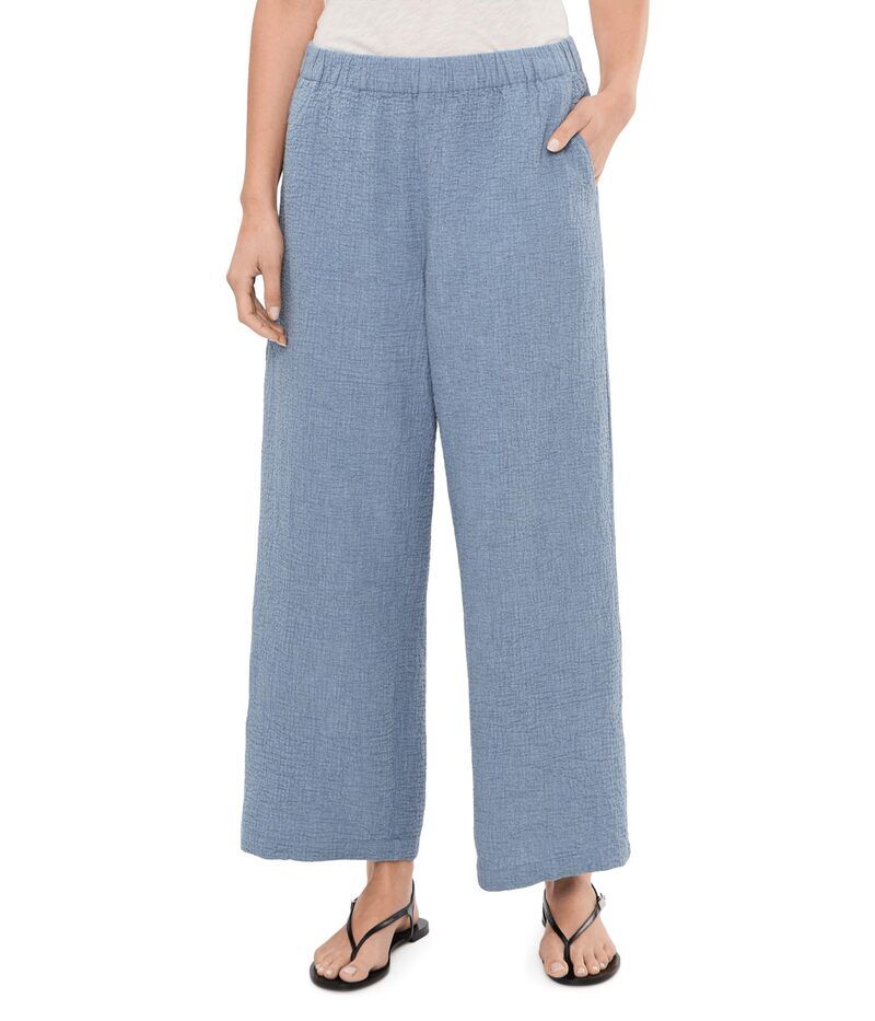 エイリーンフィッシャー レディース ボトムス カジュアルパンツ コットン アンクル Eileen Fisher Organicotton Doubleweave Ankle Wide Pants Haze