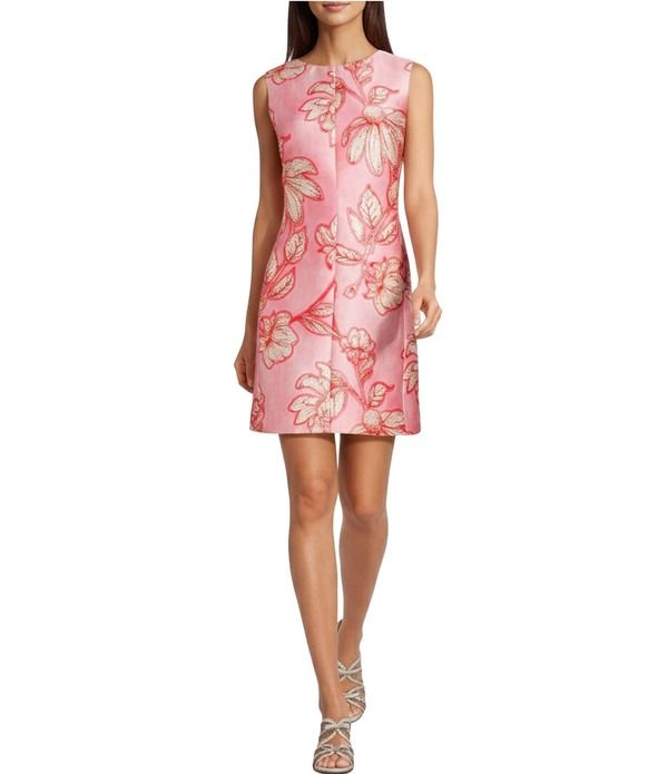 アレックスマリー レディース トップス ワンピース クルーネック フラワー柄 ミニ ノースリーブ フラワー Alex Marie Rosemarie Floral Crew Neck Sleeveless Twill Mini Dress Ravish