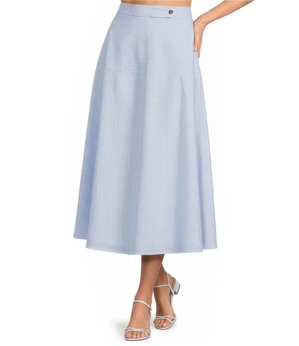 アストール レディース ボトムスカート プリント ミディ ASTR the Label Azura Stripe Print Coordinating Midi Skirt Blue Stripe ブルー