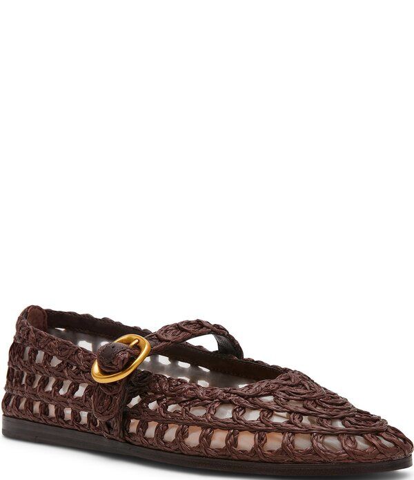 スティーブ マデン レディース シューズ パンプス Steve Madden Melody Raffia Mary Jane Ballet Flats Brown ブラウン