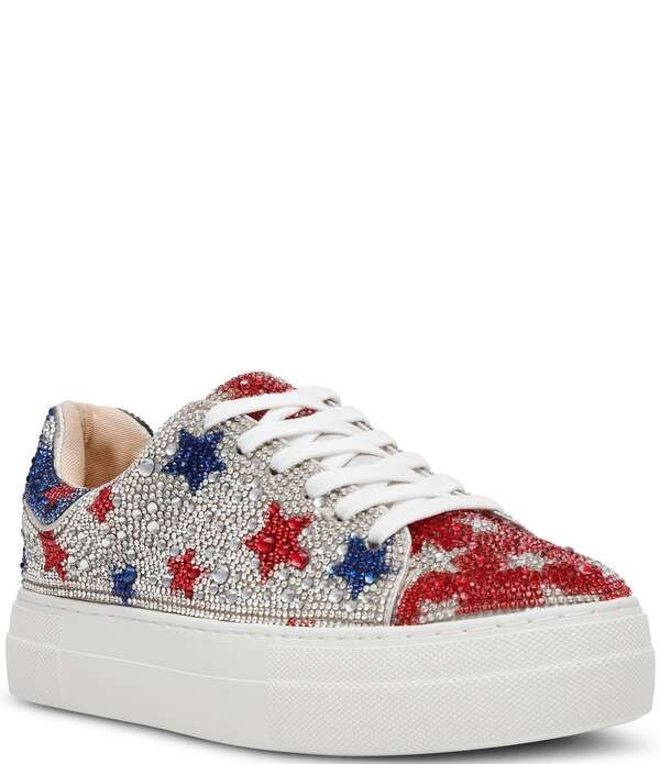 ベッツィジョンソン レディース シューズ スニーカー プラットフォーム プリント Blue by Betsey Johnson Sidny American Stars Print Rhinestone Platform Sneakerstars Multi