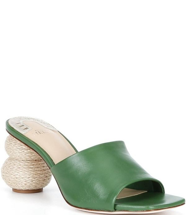 アントニオ メラーニ レディース シューズ ヒール サンダル レザー Antonio Melani Brynlee Leatherope Ball Heel Slip On Dressandals Courtyard Green グリーン