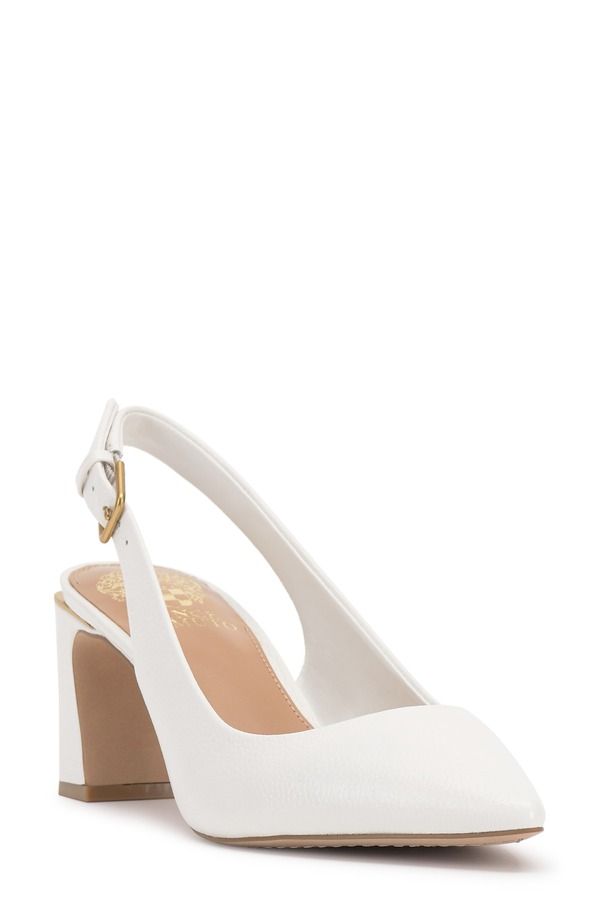 ヴィンスカムート レディース シューズ ヒール Vince Camuto Hamden Pointed Toe Slingback Pump Bianco