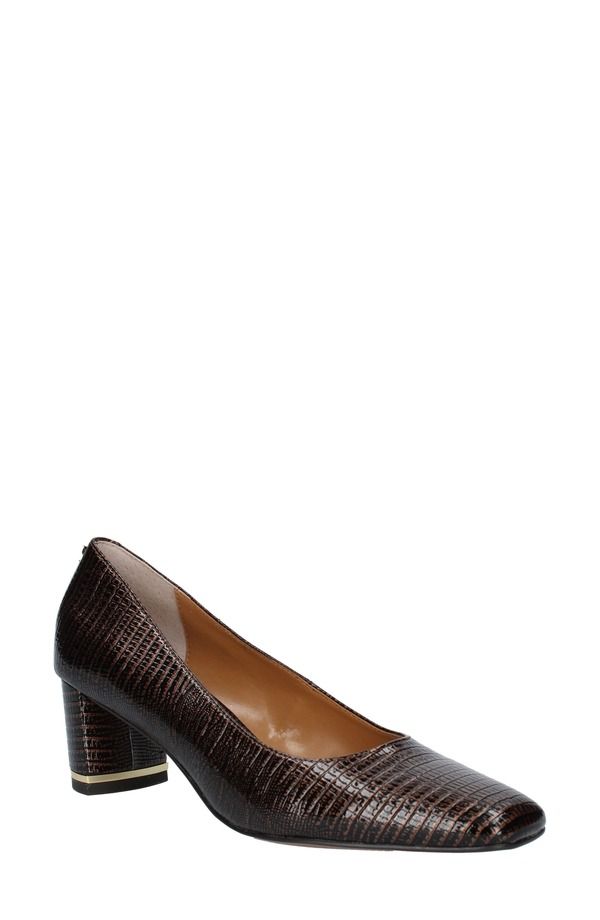 ジェイレニー レディース シューズ ヒール J Rene Olivienne Snakeskin Embossed Pump Cognac