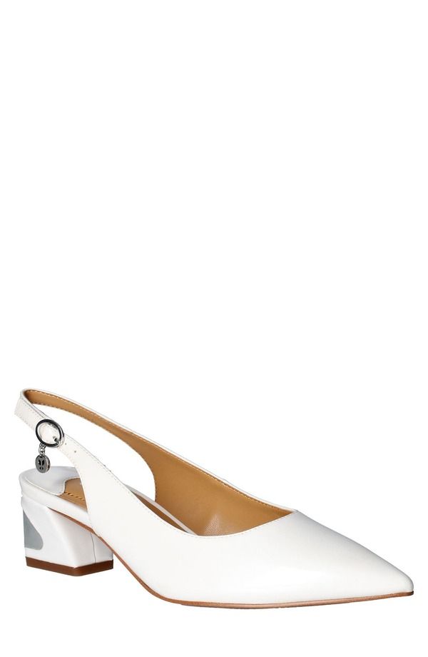 ジェイレニー レディース シューズ ヒール J Rene JRene Shayanne Slingback Pointed Toe Pump White ホワイト