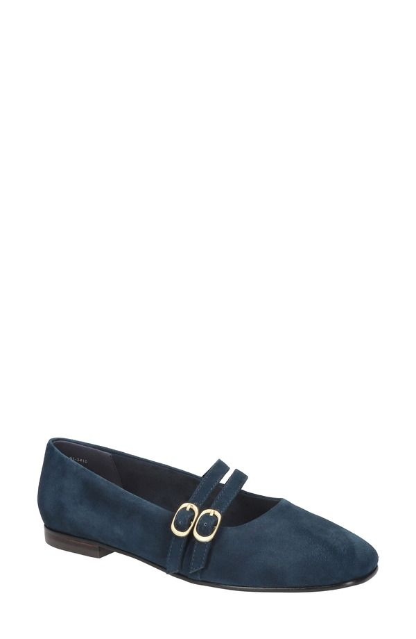 ベラヴィータ レディース シューズ パンプス Bella Vita Davenport Double Strap Mary Jane Navy Suede Leather ネイビー