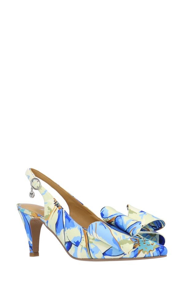 ジェイレニー レディース シューズ ヒール J Rene Lysara Slingback Pointed Toe Pump Blue Cream クリーム