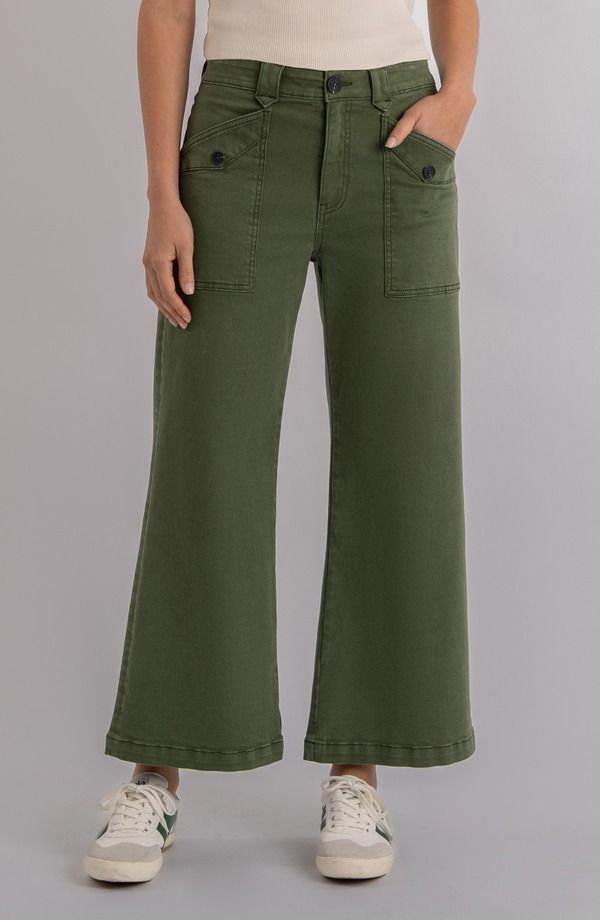 カットフロムザクロス レディース ボトムス レギンス ワイドレッグ ハイウエスト パンツ KUT from the Kloth Meg High Waist Wide Leg Utility Pants Dill 26,496円