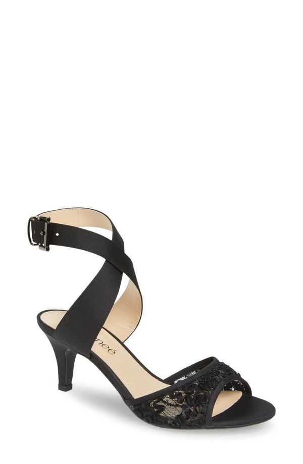 ジェイレニー レディース シューズ ヒール サンダル J Rene Soncino Strappy Sandal Black Satin ブラック