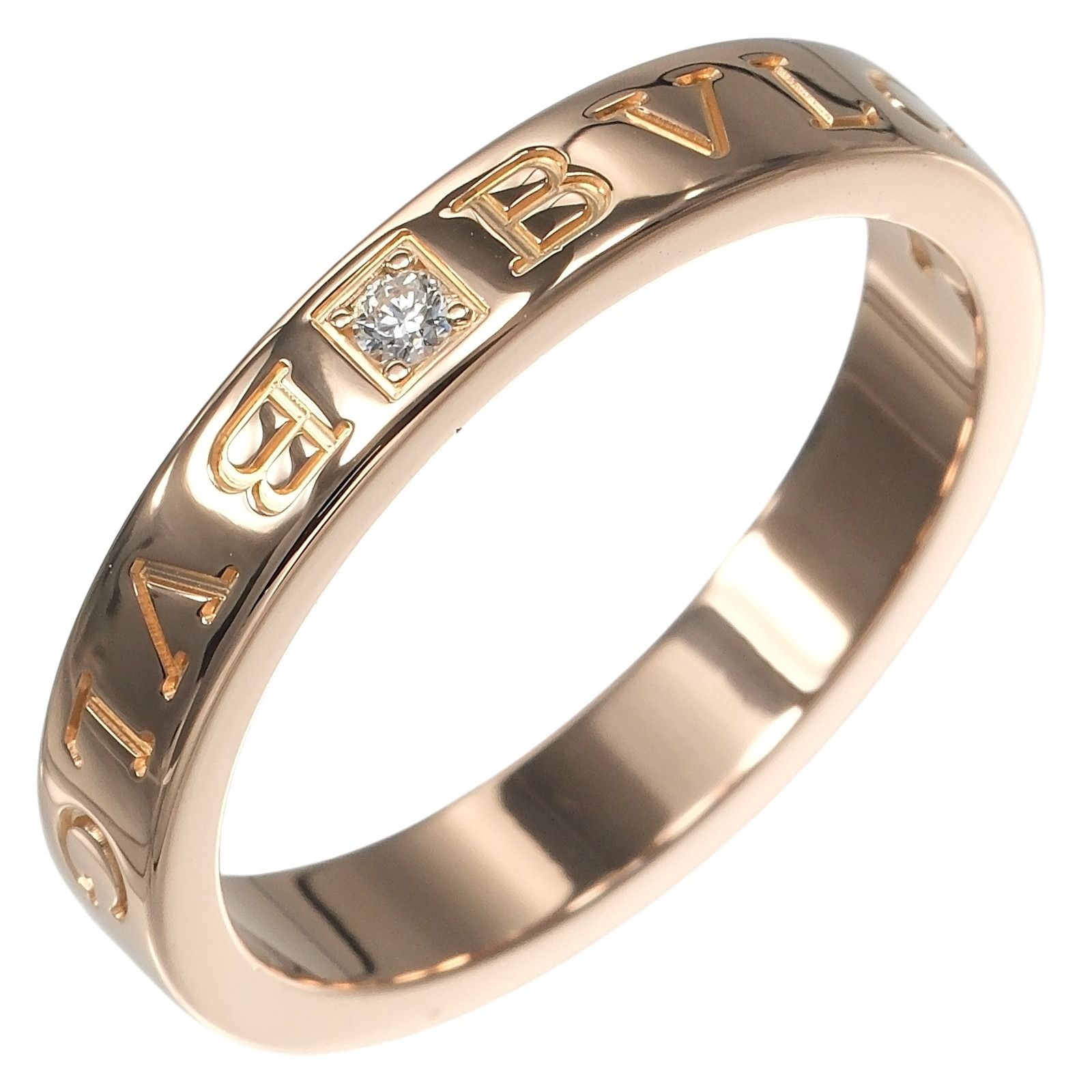 【BVLGARI】ブルガリ ビーゼロワン エッセンシャル K18ピンクゴールド×ダイヤモンド 24号 メンズ 8.2g リング・指輪