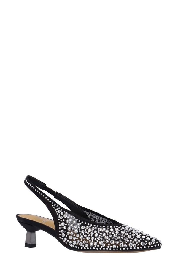 ジェイレニー レディース シューズ ヒール J Rene Tressa Slingback Pointed Toe Kitten Heel Pump Black ブラック