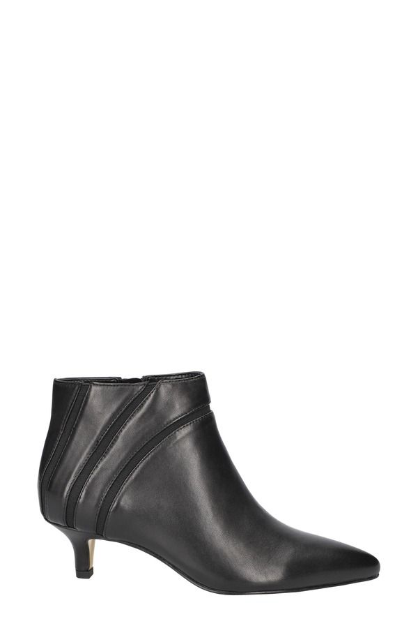 ベラヴィータ レディース シューズ ブーツ・レインブーツ ヒール Bella Vita Faraday Kitten Heel Bootie Black Leather ブラック