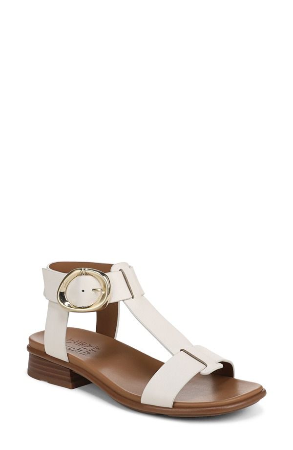 ナチュライザー レディース シューズ ヒール サンダル Naturalizer Brandy TStrap Sandal Warm White ホワイト