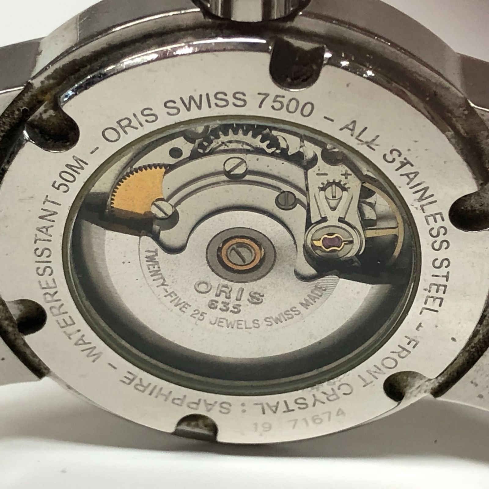 オリス デイデイト 裏スケ 自動巻き メンズ 腕時計 ORIS