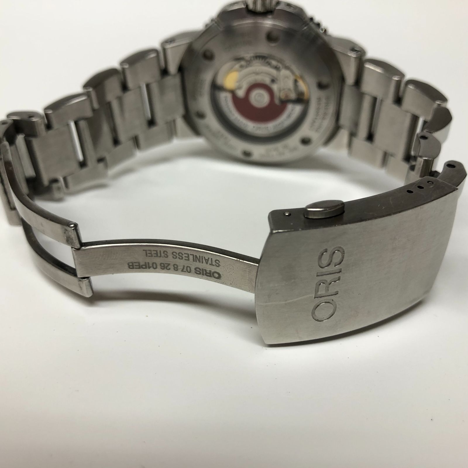 m001 T2 オリス ORIS 7653 アクイス デイト メンズ 自動巻き 腕時計 