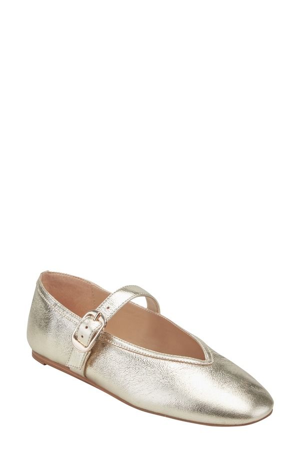 マーク・フィッシャー レディース シューズ パンプス Marc Fisher LTD Godea Mary Jane Flat Metallic Gold ゴールド