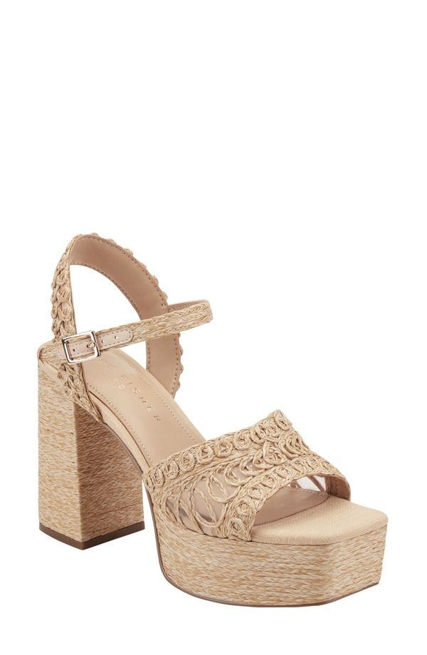 マーク・フィッシャー レディース シューズ ヒール プラットフォーム サンダル アンクル Marc Fisher LTD Chayse Ankle Straplatform Sandalight Natural