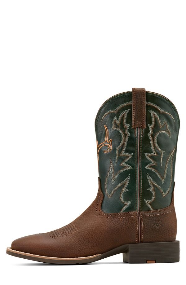アリアト メンズ シューズ ブーツ・レインブーツ Ariat Sport Outdoor Square Toe Cowboy Boot Brown Oiled Rowdy Tack Green グリーン
