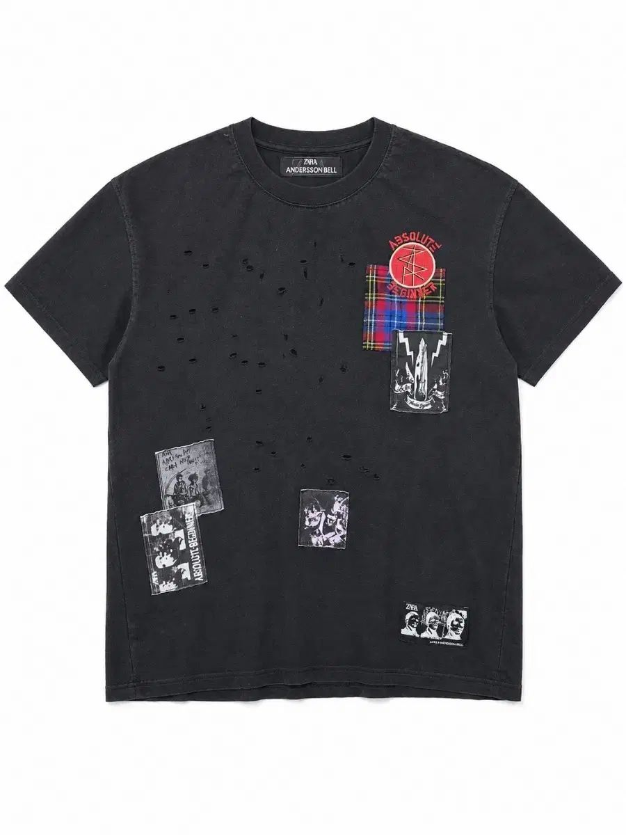 ZARA X Andersson Bell ブラックパッチTシャツ L