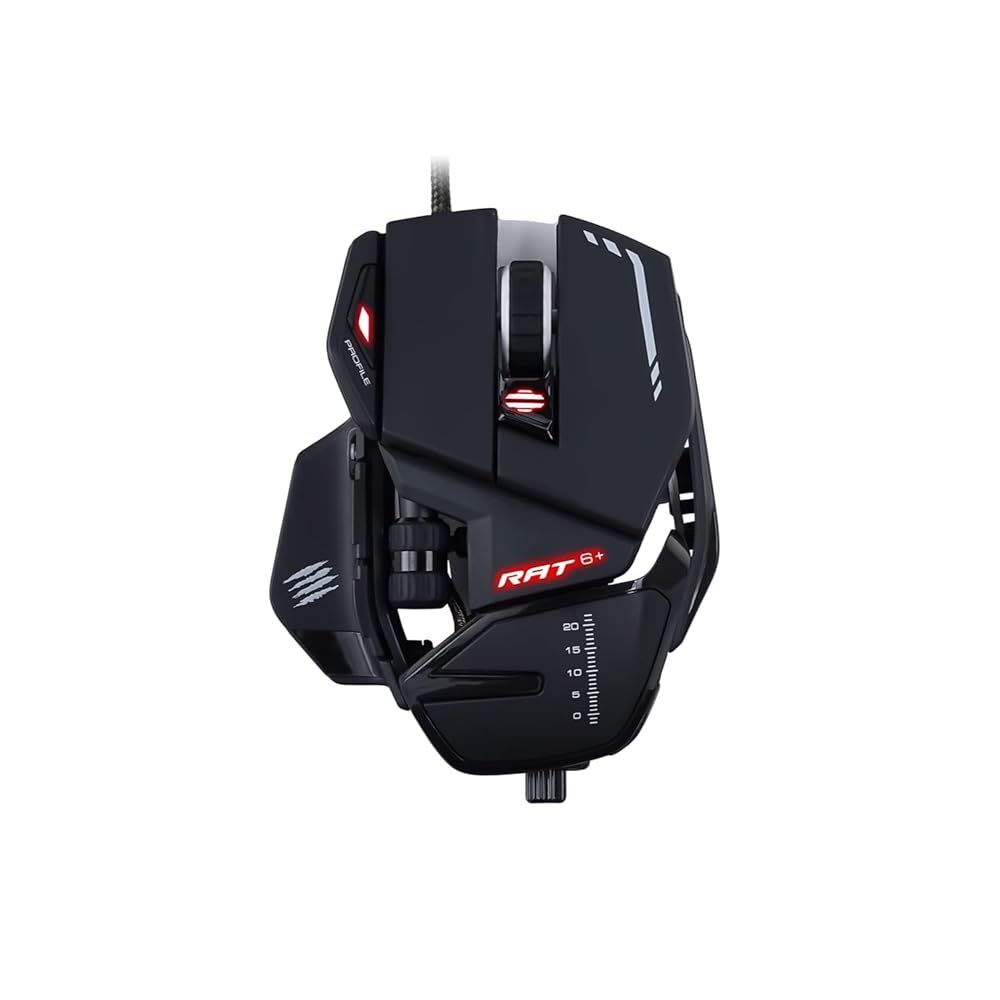 Mad Catz マッドキャッツ R.A.T.6+ 有線ゲーミングマウス Optical Gaming Mouse ブラック 国内正規品 2年保証 MR04DCINBL000-0J