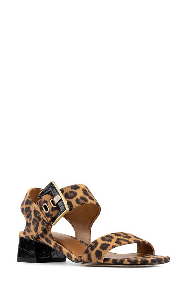 ドナルドプリネール レディース シューズ ヒール サンダル Donald Pliner Croc Embossed Heel Sandaleopard アニマル