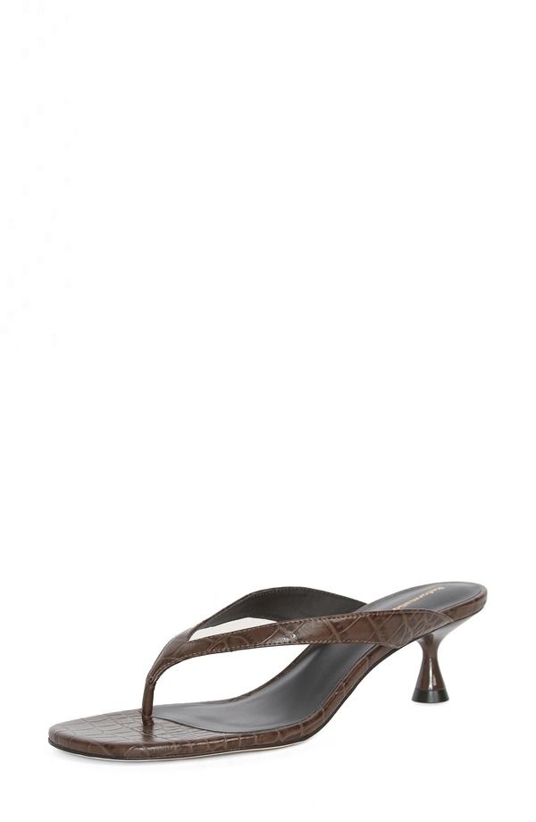 リフォーメーション レディース シューズ ヒール Reformation Sophie Kitten Heel Flip Flop Brown CrocEffect ブラウン