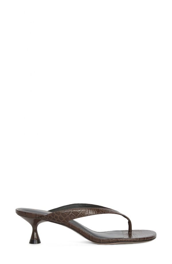 リフォーメーション レディース シューズ ヒール Reformation Sophie Kitten Heel Flip Flop Brown CrocEffect ブラウン