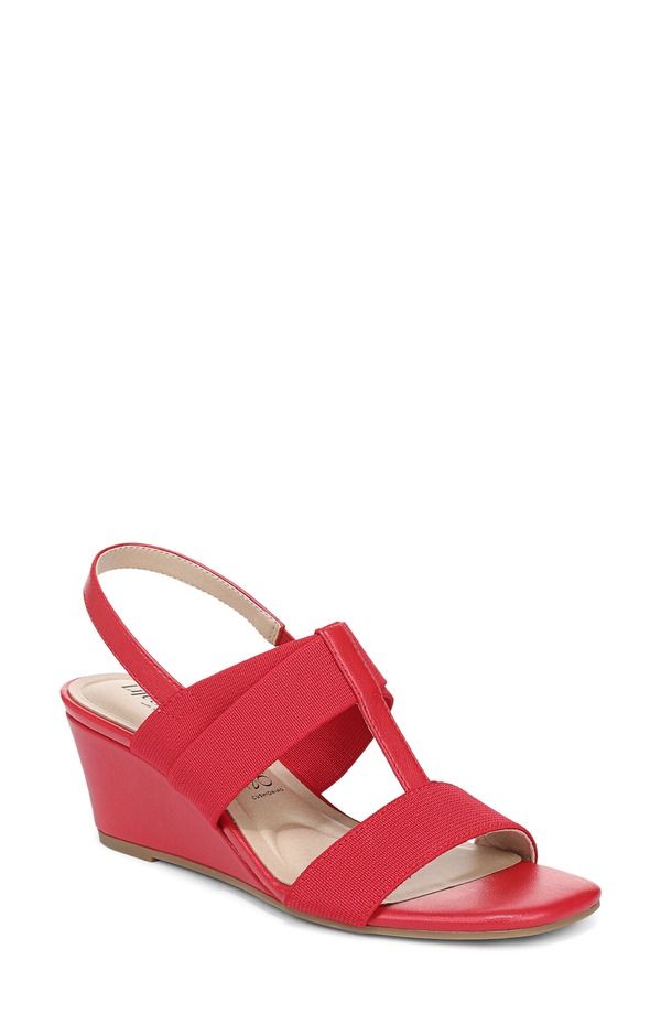 ライフストライド レディース シューズ ヒール サンダル LifeStride Sweet Slingback Wedge Sandal Fired レッド