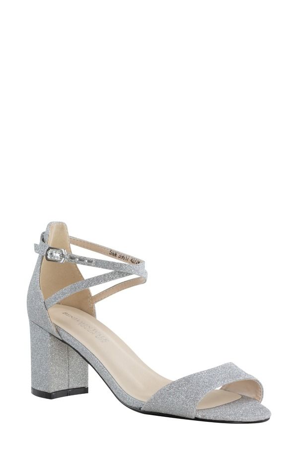 タッチアップ レディース シューズ ヒール サンダル Touch Ups Jackie Block Heel Sandal Silver シルバー