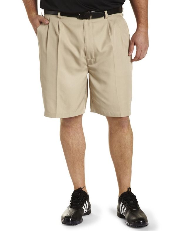 リーボック メンズ ボトムス ハーフパンツ・ショーツ プリーツ ショートパンツ Reebok Golf Performance Pleated Shorts Khaki カーキ